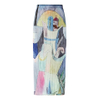 Pleated Print Skirt Autumn 2020 New A-line Skirt Temperament Casual Long Skirt