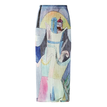 Pleated Print Skirt Autumn 2020 New A-line Skirt Temperament Casual Long Skirt