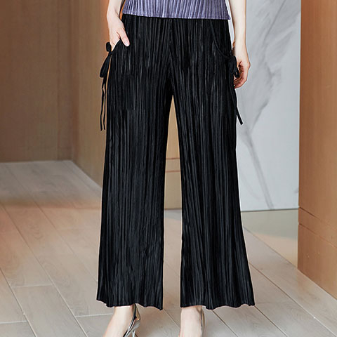 2021 Women's Casual Wide Leg Pants Pleated Pants