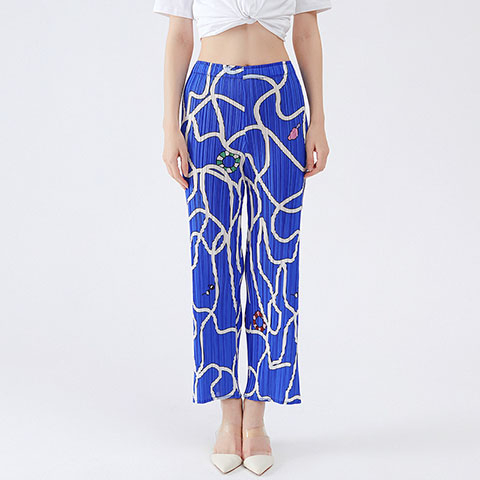 2021 Spring New High Waisted Slim Straight Pants Femininity Pleated Lines Loose Casual Pants