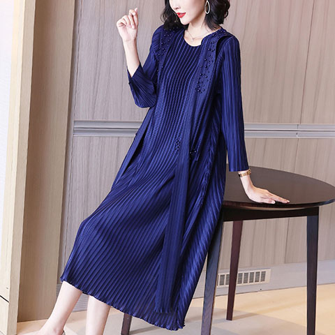 Lady Large Red Pleated Dress Spring 2021 New Women's Loose Dress