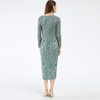 Autumn And Winter New Women's Long Sleeve Waist Skirt French Retro Temperament Printed Pleated Dress
