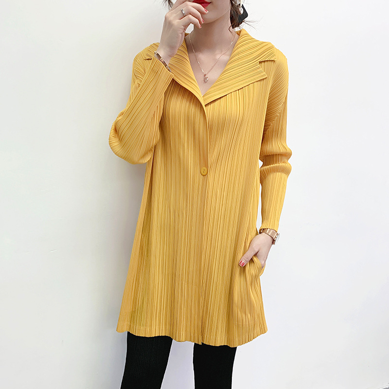 Pleated Coat 2020 Summer New High-end Long Sleeve Versatile Top Women's Suit Cardigan