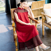 Chinese Style Retro Embroidered Dress 2020 Summer New Women's Mother's Loose Large Dress