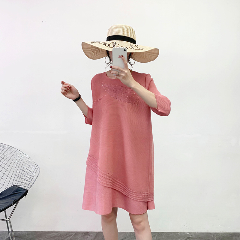 Women Spring 2020 Pleated Loose Big Size Fashion Dress