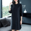 Women Pleated Autumn Fashion New Solid Color Lady Elegant Popular Loose One Piece Dress