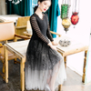 Spring Women Fashion New Pleated Dress Elegant Lace One Piece Popular Loose Dress