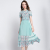 Spring Summer New Simple Elegant Pleated Print Dresses