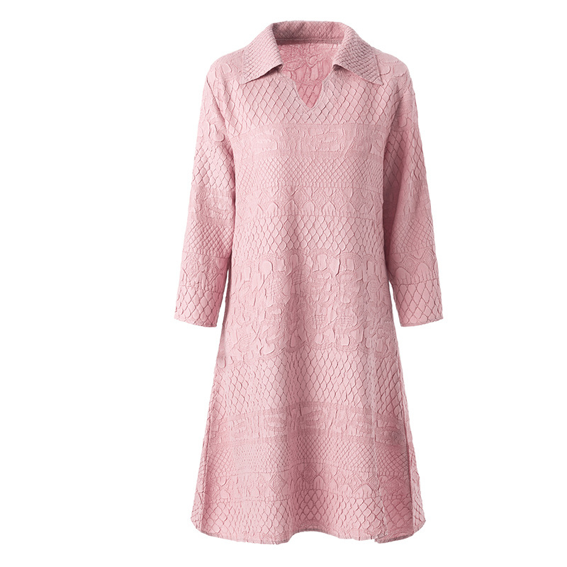 Spring Women Fashion New Loose Big Size Pleated Dress