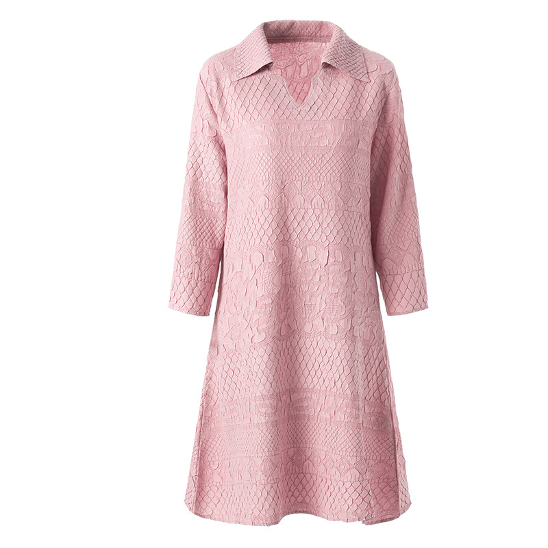 Spring Women Fashion New Loose Big Size Pleated Dress