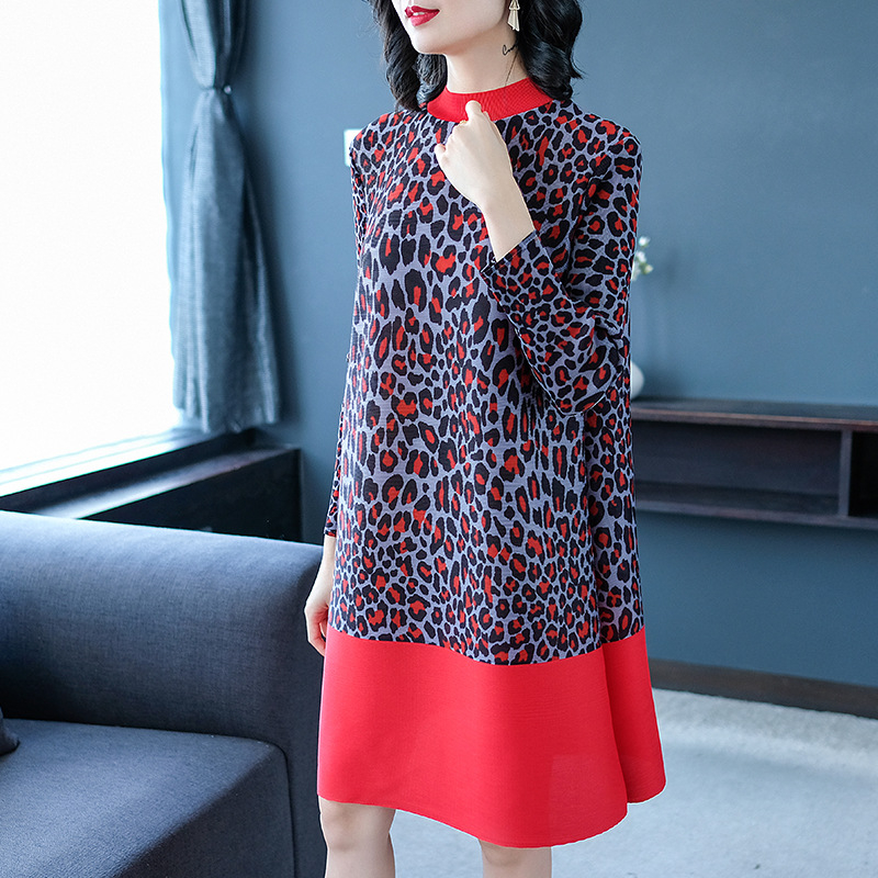 Spring Dresses 2019 New Fashion Female Dresses Leopard Print Loose Medium-length