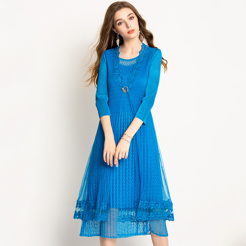 Autumn Women Pleated Fashion New Tidal Popular Elegant Dress
