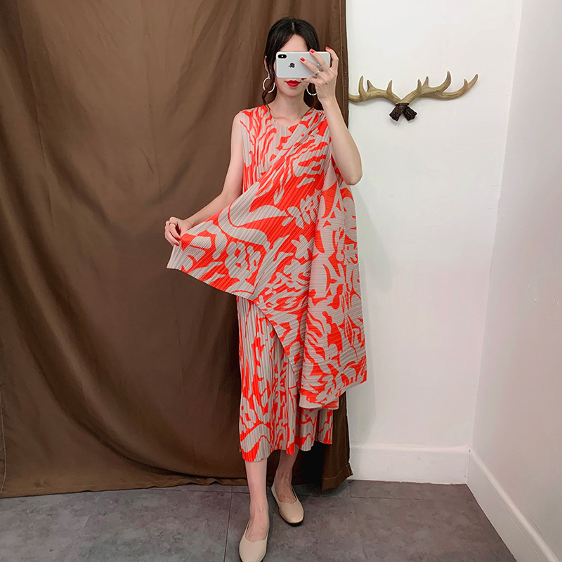 Autumn Women Pleated Dress Fashion New Tidal Big Size Dress