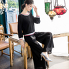 Women Pleated Tops 2020 New Spring Leisure Pants Fashion Two Pieces Clothing Set