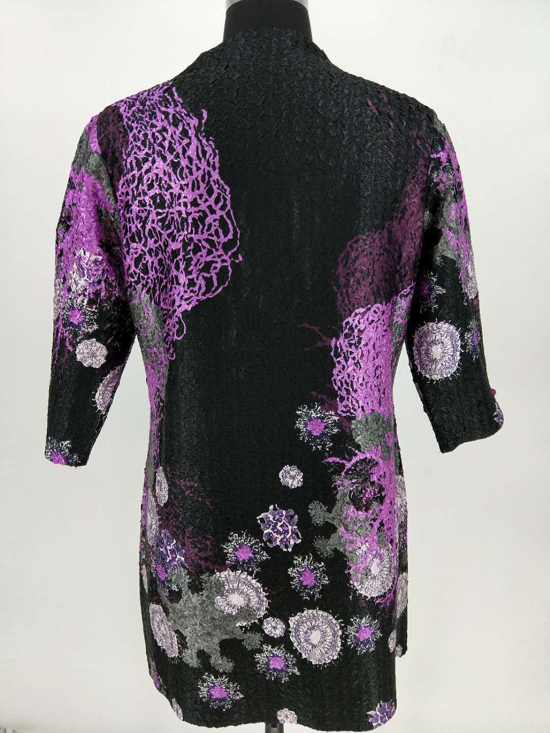 Chinese Style Casual Wrinkle Old Mothers Straight Knee-length Mandarin Collar Spring Dress