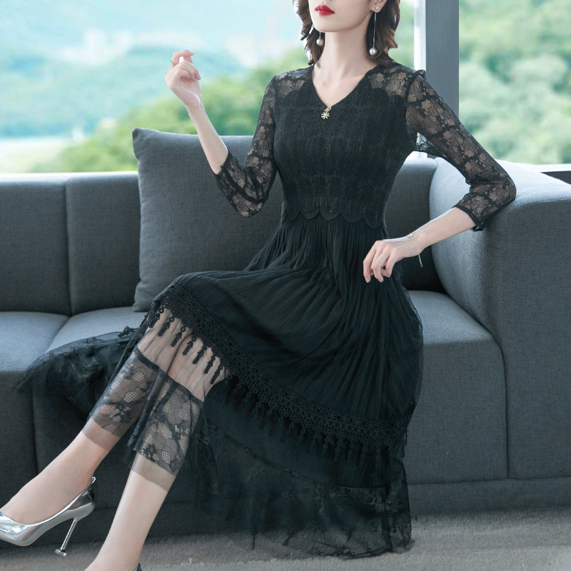 Autumn Women Pleated Fashion New Pleats Dress Lady Elegant Big Size Dress