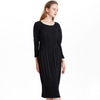 Women Pleated Dress Big Size Long Sleeves Tidal Popular Dress