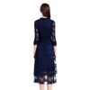 European And American Pleat V neck Lace Original Fashion womens Dress