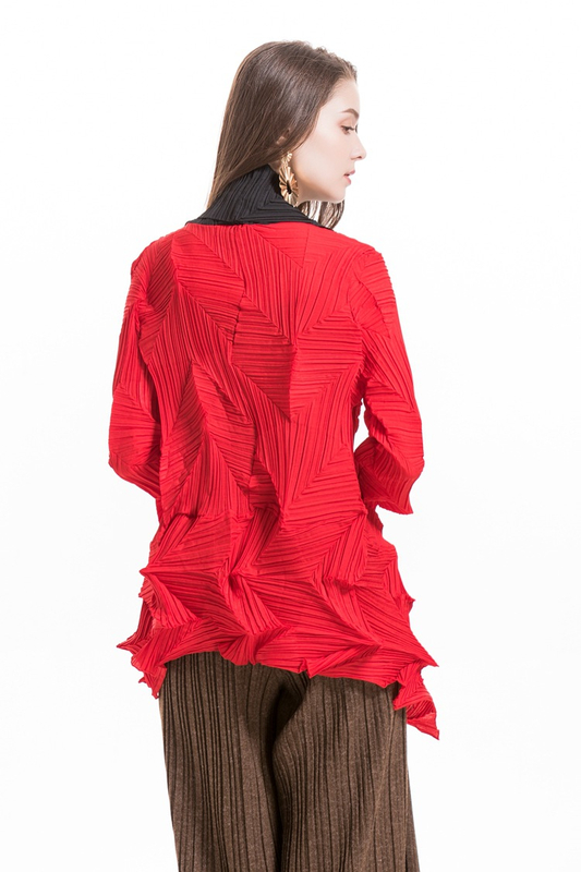 Autumn Women Pleated Fashion New Tidal Jacket Popular Big Size Coat