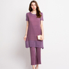 Short-sleeved Lace Suit Loose Big Size Lady Dress Spring Summer Fashion Pleated Dress