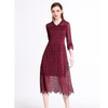 Women Pleated Dress Fashion New Pleated Lace Dress.