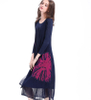 Sunflower Fake Two-piece Dress Pleated Plus Size Women Dresses