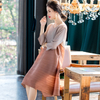 Women Pleated Contrast Panel Dress Spring 2020 New Women's Loose Large Dress