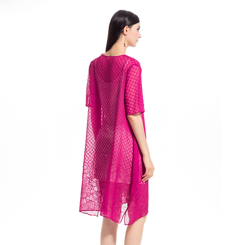 Women Pleats Loose Tidal Big Size High-end Ladies Chiffon Dress