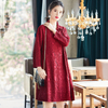 Heavy Industry Embroidery Large Dress 2020 Spring New Long Sleeve Pleated A-line Dress