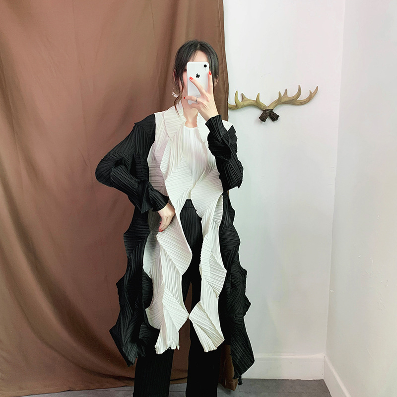 Autumn Women Pleated Fashion New Tidal Loose Jacket Coat