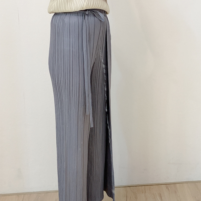 Women New Pleated Broad-legged Trousers Loose Big Size Leisure Pants