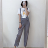 Women New Pleated Straight One-piece Pants With Button Pockets And Suspenders
