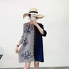 Fashionable Women Large Size Belly Covering Pleated Dress New Printed Loose Dress Early Spring 2020
