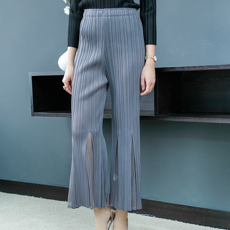 New Spring Female Garment Mesh Stitching Fashion Trousers Temperament Tide Trousers
