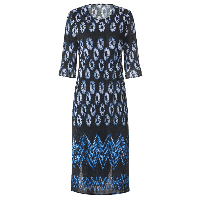 Spring Women Pleated Fashion New Tidal Loose Big Size Lady Elegant Floral Dresses