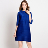 Autumn Women Pleat Solid Color Loose Fashion New Beauty Dresses