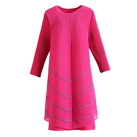 High-end Foreign Style Dress Spring 2021 New Women's Loose Fake Two-piece A-line Pleated Dress