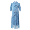 Chinese Style Retro Modified Cheongsam Dress Mother's Spring Dress New Women's Middle Length Slim Temperament Dress
