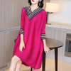 Pleated Loose Age Reducing Dress Spring 2021 New Women's Plus Size A-line Dress