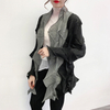 Women Coat AW New Color Matching Diamond Pleated Windbreaker Loose Large Size Pleated Jacket