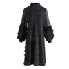 High End Embroidery Dress Autumn Winter 2020 New Women's Plus Size Long Sleeve Pleated Dress