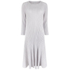 2021 Spring New Women's Korean Women's Solid Round Neck Dress French Temperament Slim Pleated Dress