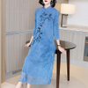Chinese Style Retro Modified Cheongsam Dress Mother's Spring Midi Slim Temperament Dress