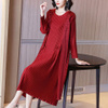 Lady Large Red Pleated Dress Spring 2021 New Women's Loose Dress