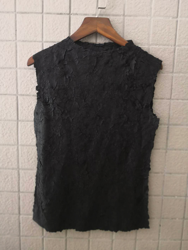 Summer Women Crinkled Office Lady Satin Fashion Sleeveless O-neck Pullover Tidal Blouses Shirts