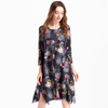 Spring Autumn Women Crinkled Digital Print High End Fashion New Loose Big Size Dress