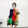 Women Fashion Print Loose Large Pleated Dress New Dress In Spring 2020