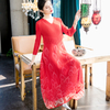 Fashion New Screen Printed Dress Spring New Women's Pleated Dress