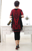 Womens Knited print short sleeve T-shirts with lining double layer tops