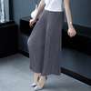 Summer New Women's Pelated Simple Fashion Leisure Pants Loose Size Chiffon Pleated Broad-legged Pants